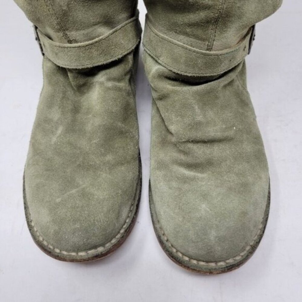Fiorentini + Baker | Eternity Suede Leather Tall Moto Boots Olive Green - Picture 16 of 16